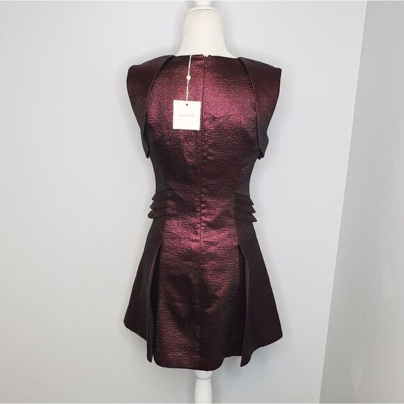 NEW SASS & BIDE dress a‎ fallen star shiny metallic pink mini XS/38 - Picture 7 of 10